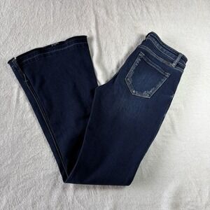 Kancan Women's High Rise Flare Boot Cut Jean Stretch Women's Size 9/28 Dark Wash